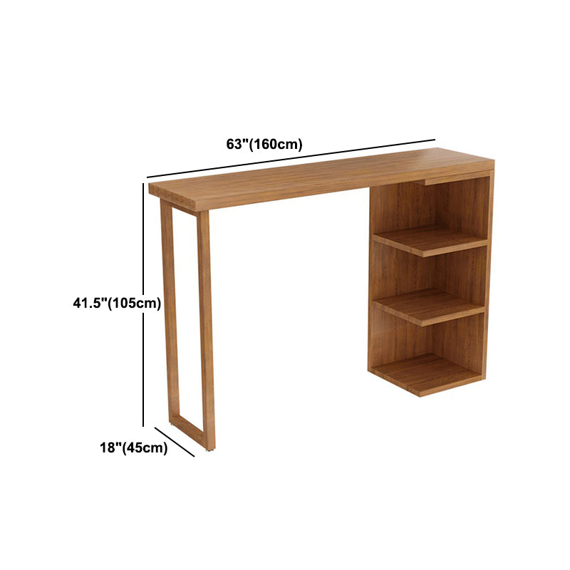 Industrial 1/2/3 Pieces Solid Wood Bar Table Set Fixed Counter Set for Home Use