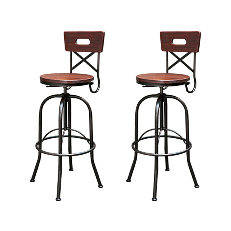 Industrial 1/2/3 Pieces Solid Wood Bar Table Set Adjustable Counter Set for Home Use