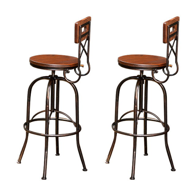Industrial 1/2/3 Pieces Solid Wood Bar Table Set Adjustable Counter Set for Home Use