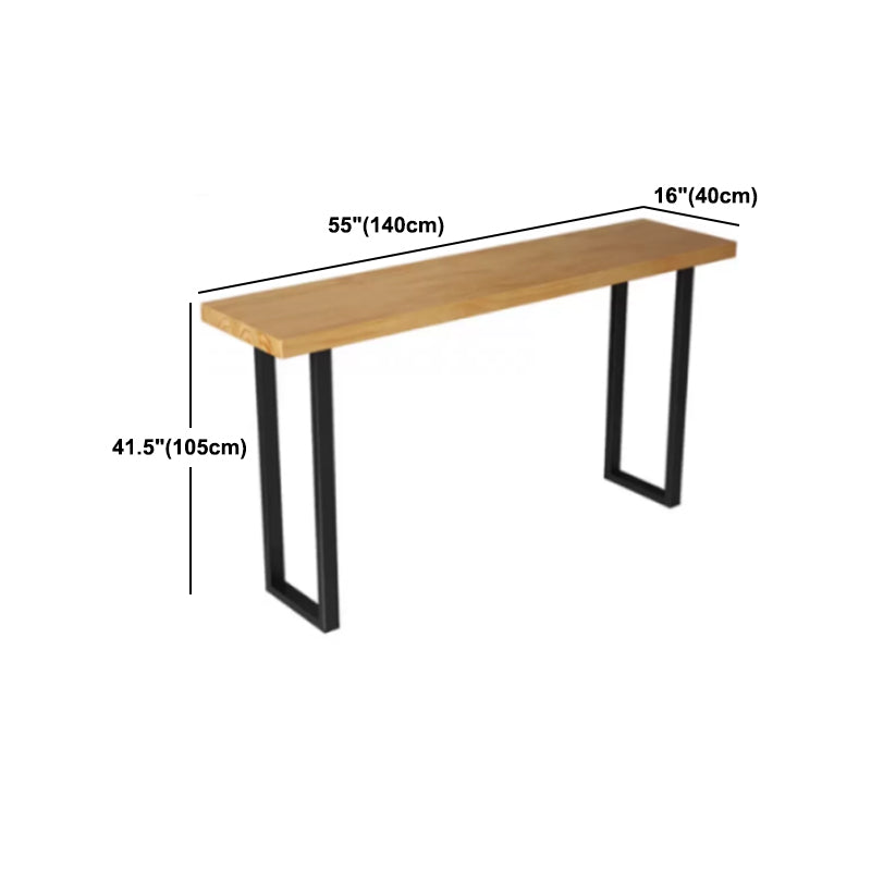 Industrial Bar Table Set 1/7 Pieces Rectangle Pine Wood Counter Table with High Stools
