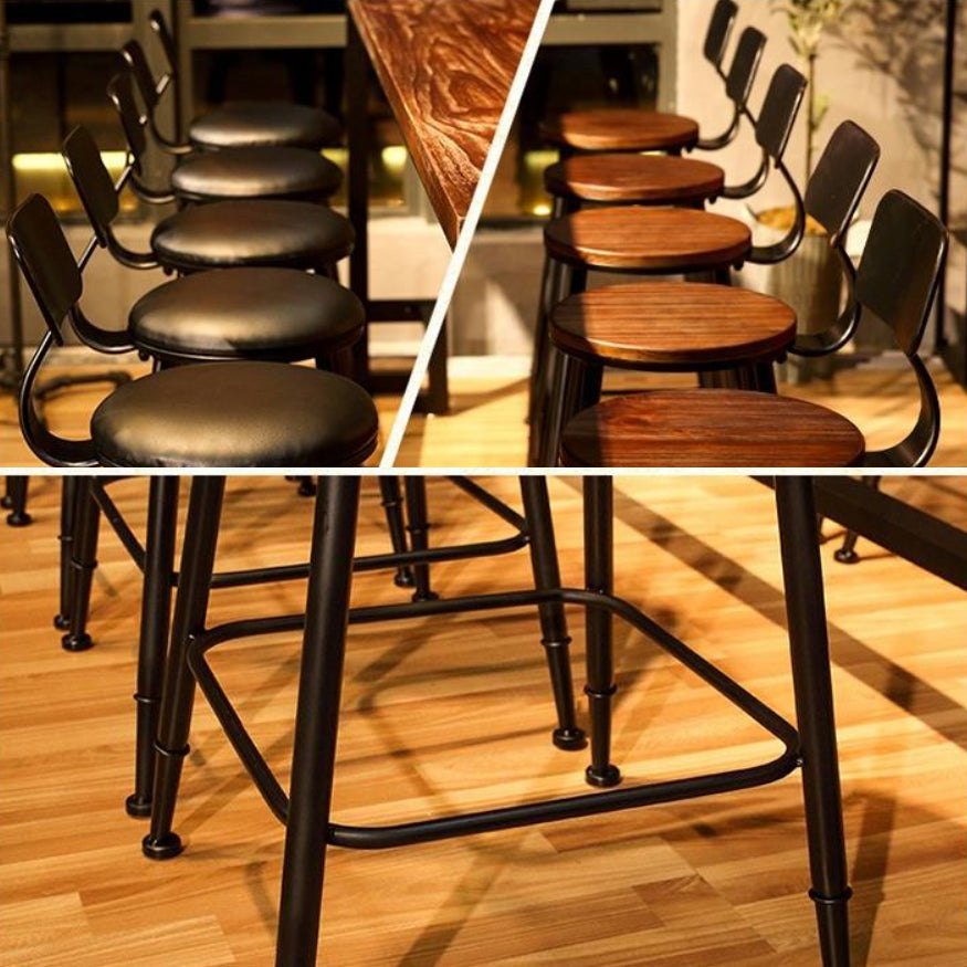 Industrial 1/6/11 Pieces Bar Table Set Rectangle Pine Wood Counter Table with High Stools