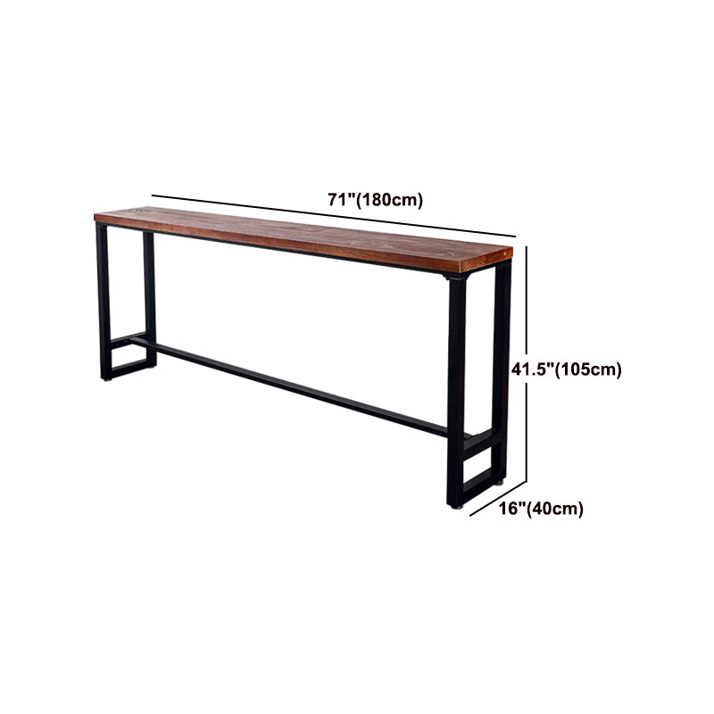 Industrial 1/6/11 Pieces Bar Table Set Rectangle Pine Wood Counter Table with High Stools
