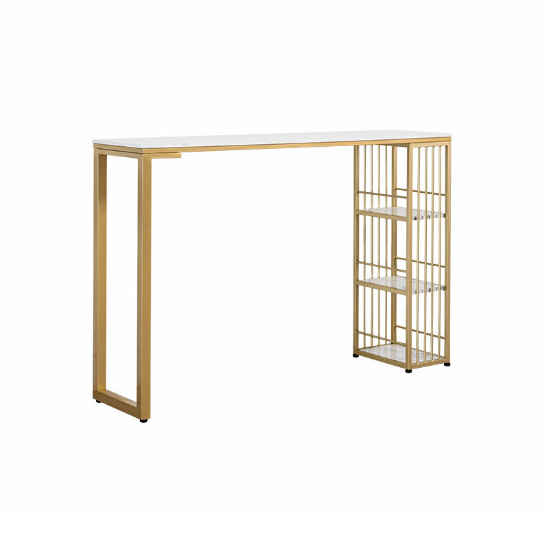 Modern 1/3 Pieces Bar Table Set Rectangle Stone Counter Table with High Stools for Cafe