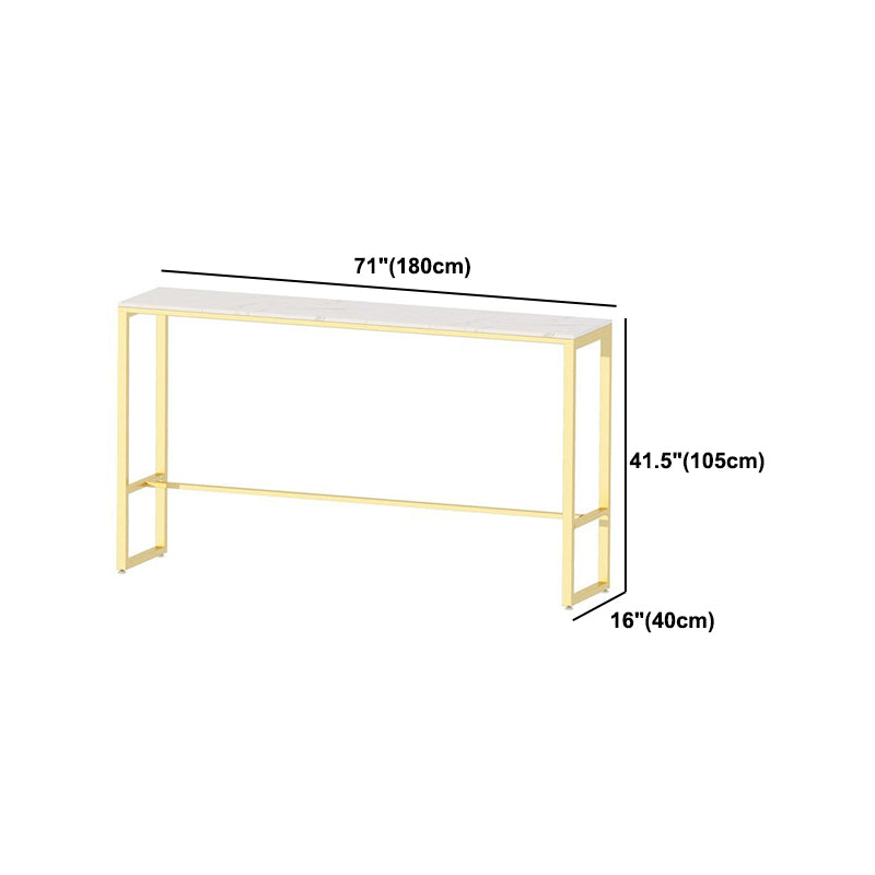 Glam 1/4/7 Pieces Bar Table Set Rectangle Stone Counter Table with High Stools for Cafe