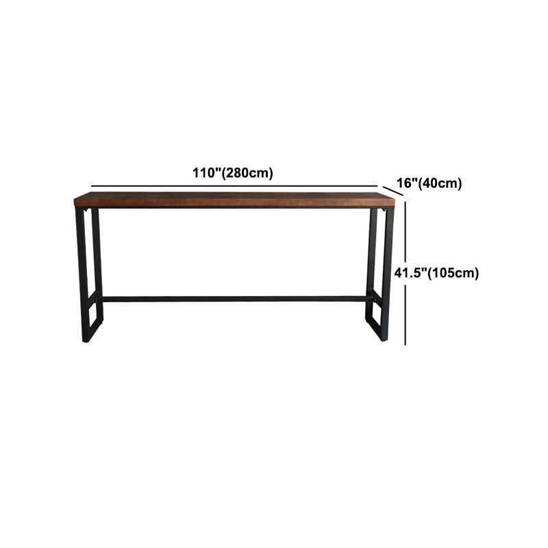 Industrial 1/6 Pieces Bar Table Set Rectangle Pine Wood Counter Table with High Stools