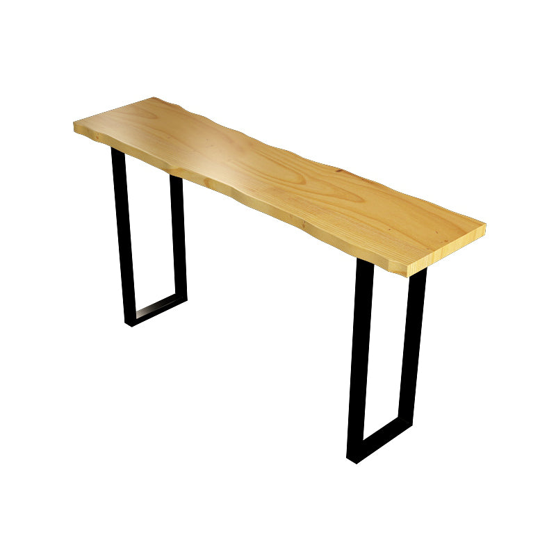 Industrial 1/4 Pieces Bar Table Set Rectangle Pine Wood Counter Table with High Stools