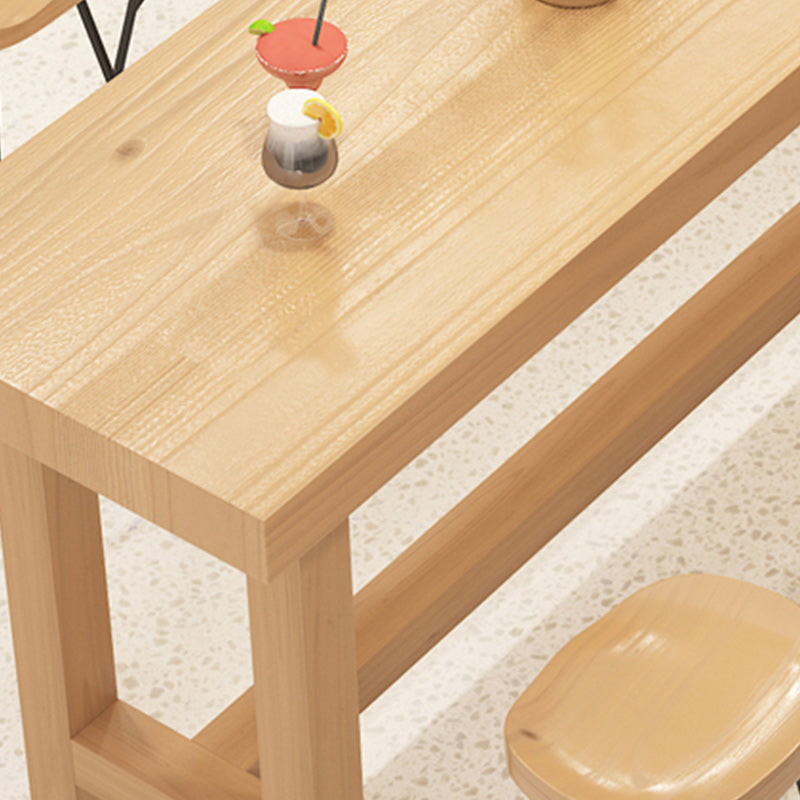 1/6/11 Pieces Modern Rectangle Pub Table Set Wooden Counter Table with Backless Stools