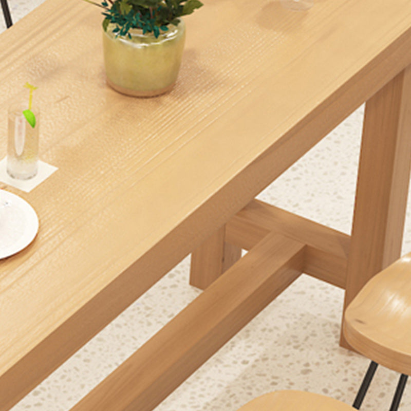 1/6/11 Pieces Modern Rectangle Pub Table Set Wooden Counter Table with Backless Stools