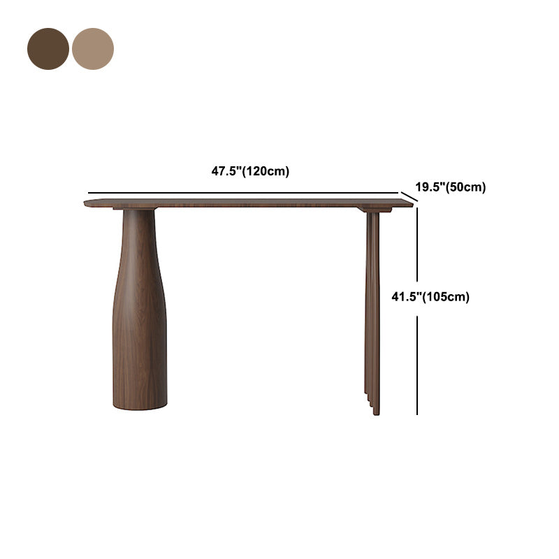 1/3 Pieces Modern Rectangular Pub Table Set Pine Wood Counter Table with High Stools