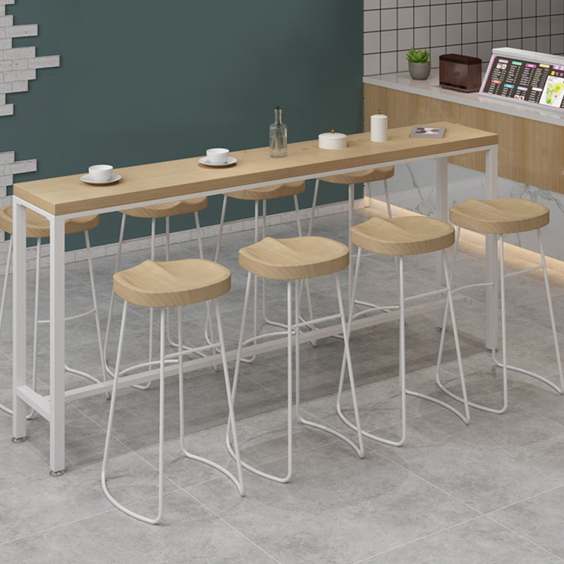 Modern Rectangular Pub Table Set 1/5/9 Pieces Wooden Counter Table with High Stools