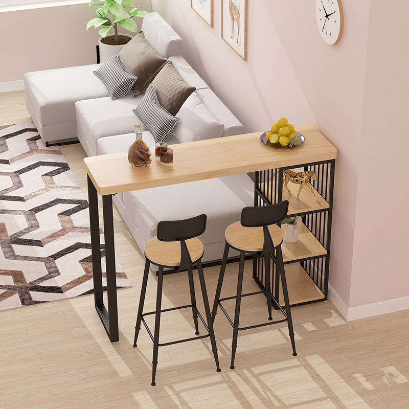 Modern Rectangular Bistro Table Set 1/3 Pieces Wooden Counter Table with High Stools