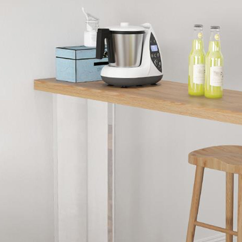 1/4 Pieces Modern Rectangular Pub Table Set Wooden Counter Table with Backless Stools