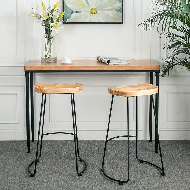 Industrial Style Bar Table Set 1/2/3 Pieces Rectangle Bar Table with High Stools