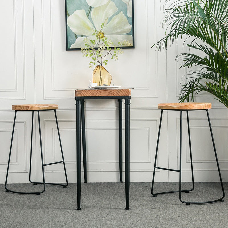 Industrial Style Bar Table Set 1/2/3 Pieces Rectangle Bar Table with High Stools