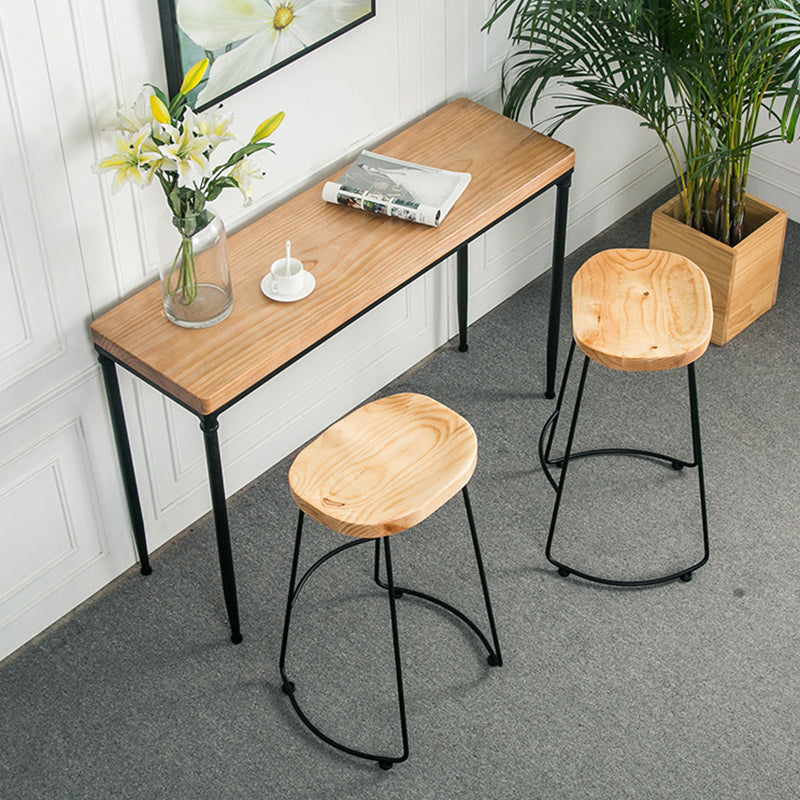 Industrial Style Bar Table Set 1/2/3 Pieces Rectangle Bar Table with High Stools