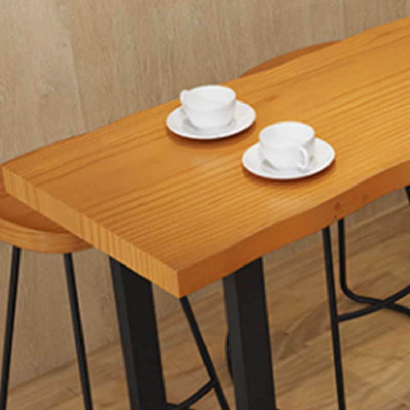 1/5/7 Pieces Industrial Rectangle Pub Table Set Wooden Counter Table with Backless Stools