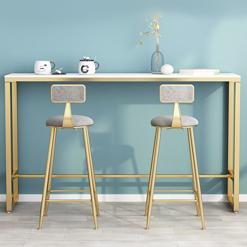 Glam Style 1/2/3 Pieces Sintered Stone Bar Table Set Fixed Table Counter Set