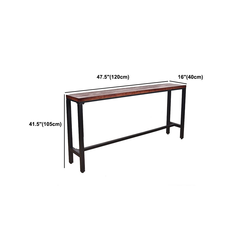 Industrial 1/5 Pieces Bar Table Set Rectangle Pine Wood Counter Table for Cafe