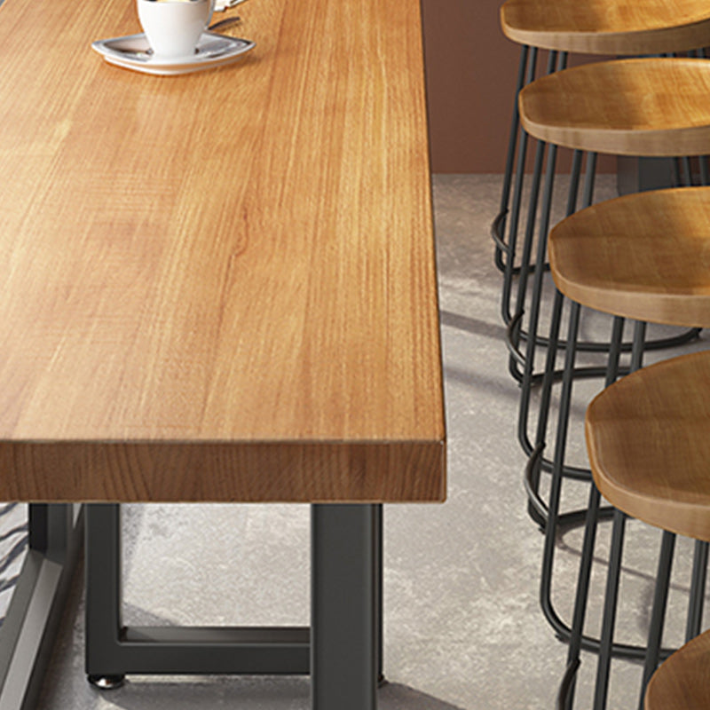 Modern Style 1/7 Pieces Bar Table Set Rectangle Pine Wood Counter Table for Balcony