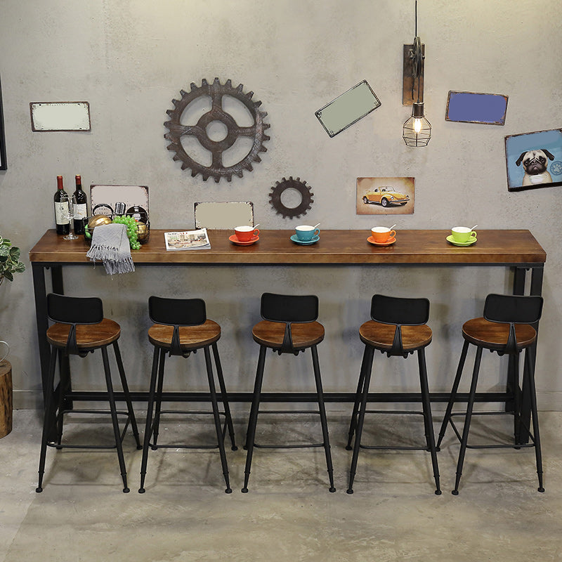 1/6/11 Pieces Industrial Rectangular Pub Table Set Solid Wood Counter Table Set