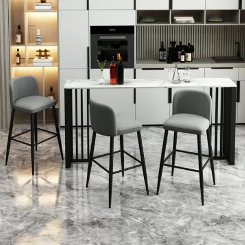 Industrial 1/2/4 Pieces Table and Stool Set Rectangle Indoor Stone Counter Height Set