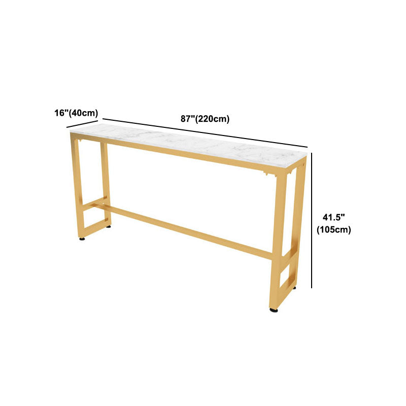 Glam 1/2/5 Pieces Bar Table Set Rectangle Bar Table with Metal High Stools for Home