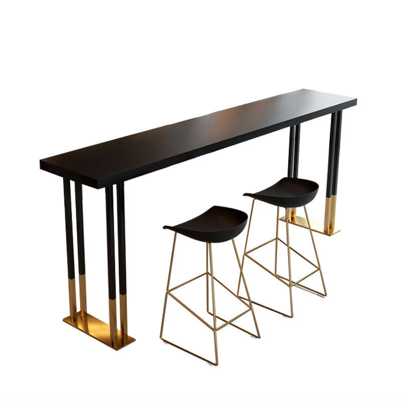 Industrial Style 1/2/3 Pieces Bar Table Set Rectangle Bar Table with High Wood Stools