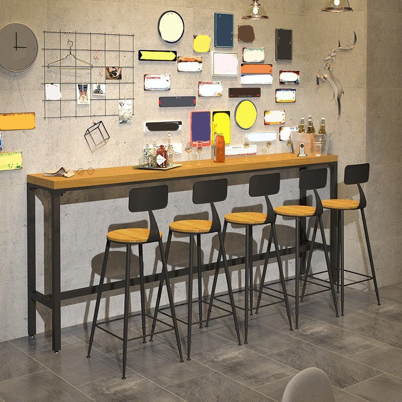 Industrial Style 1/6/11 Pieces Bar Table Set Rectangle Pine Wood Counter Table for Cafe