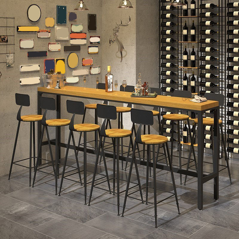 Industrial Style 1/6/11 Pieces Bar Table Set Rectangle Pine Wood Counter Table for Cafe