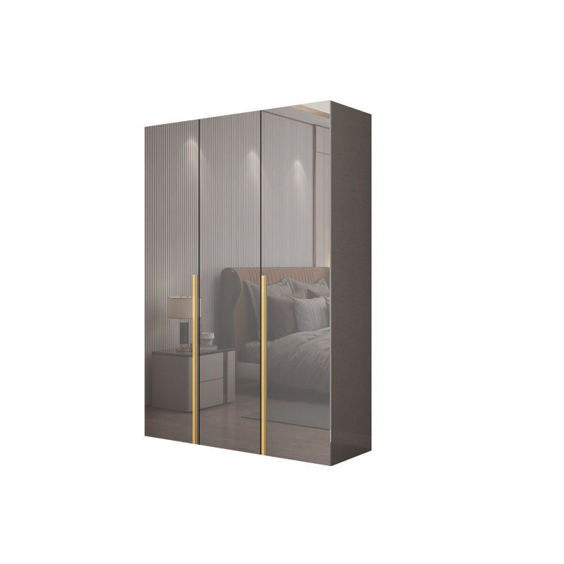 Contemporary Style Wood Wardrobe Gray Colour 1-Drawer Wardrobe Closet for Home