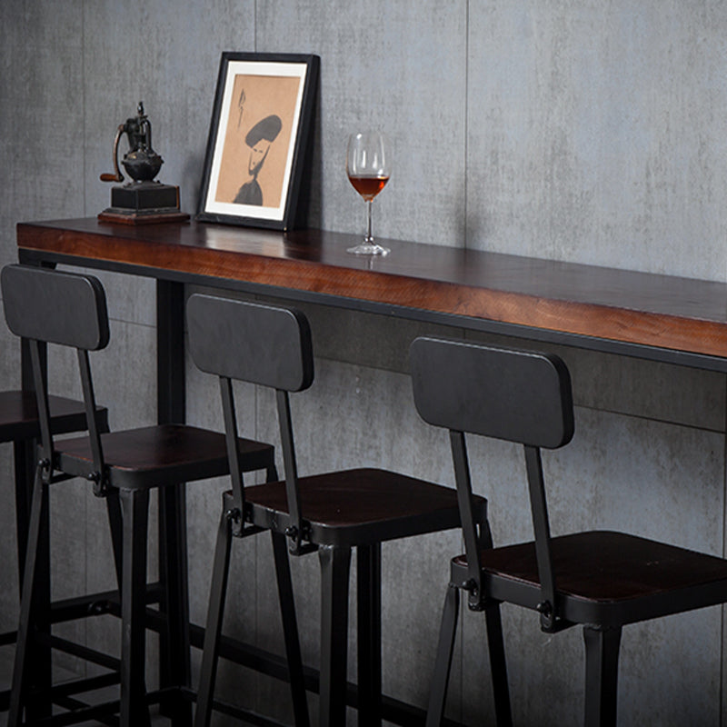 Industrial Black Counter Chair Squared Metal Footrest Counter-height Stool