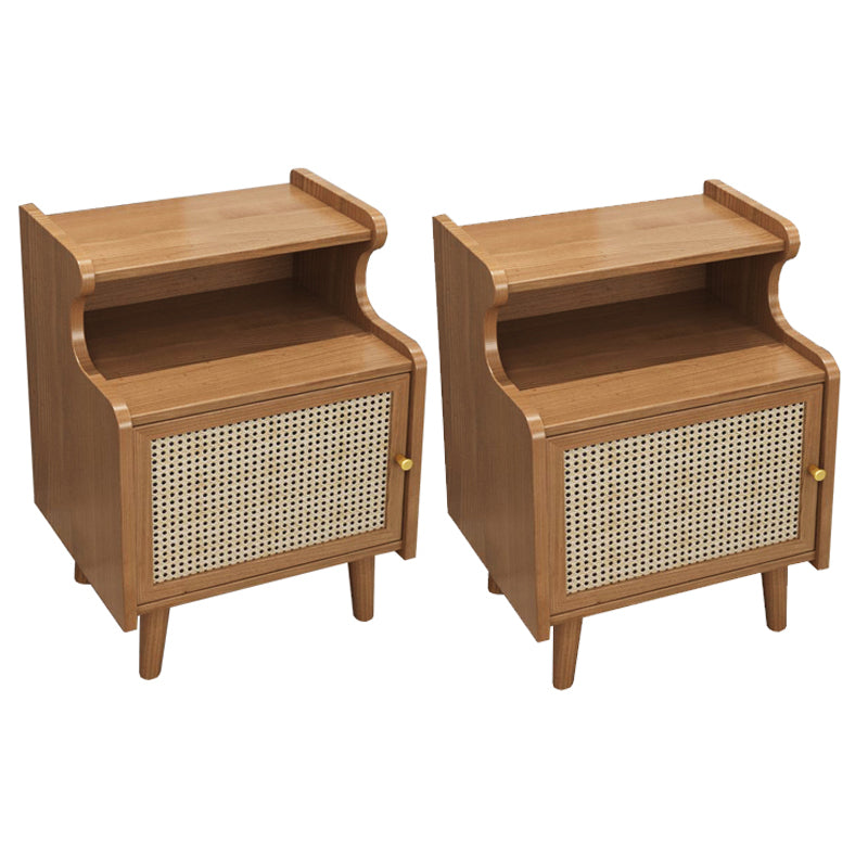 Wicker & Rattan Bed Nightstand Contemporary Night Table for Bedroom