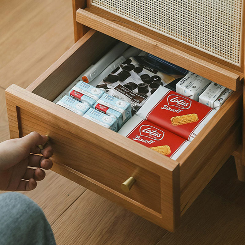 Contemporary Bed Nightstand 2 Drawer Accent Table Nightstand