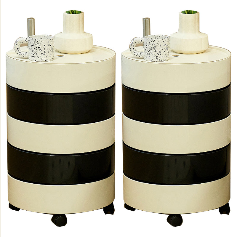 Drawer Storage Bed Nightstand Metal and Plastic Nightstand 28" Tall 4 Drawer