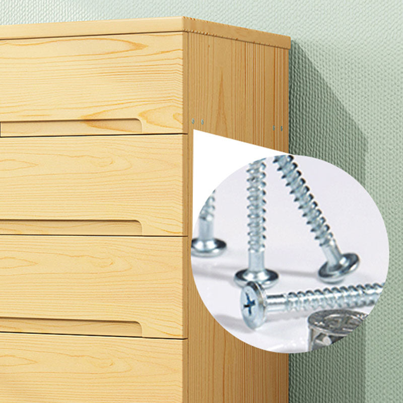 Modern Solid Wood Storage Chest Dresser Vertical Storage Chest