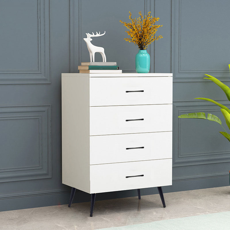 Classic Glam White Storage Chest Vertical Wood Dresser for Bedroom
