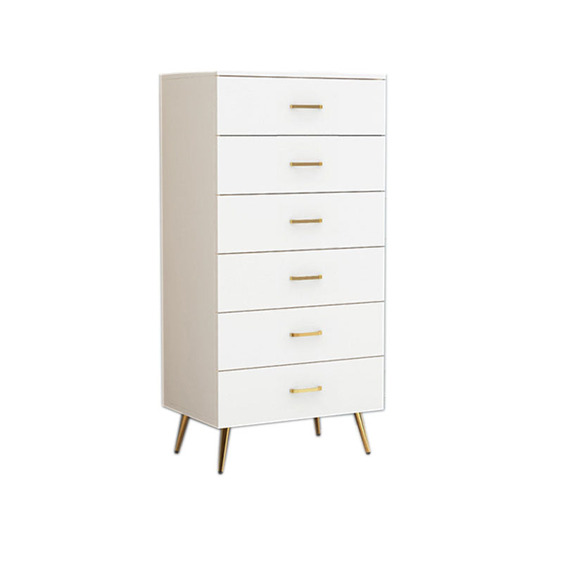 Classic Glam White Storage Chest Vertical Wood Dresser for Bedroom