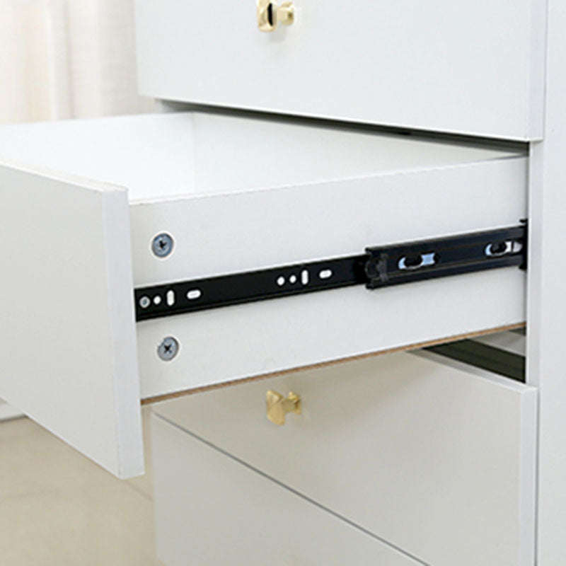 Classic Glam White Storage Chest Vertical Wood Dresser for Bedroom