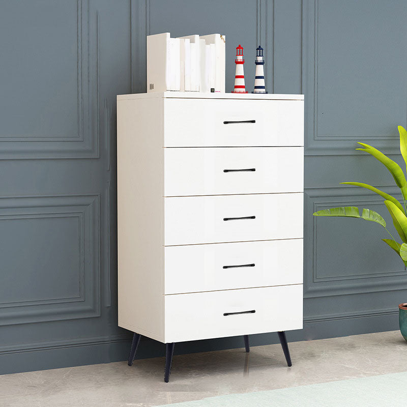 Classic Glam White Storage Chest Vertical Wood Dresser for Bedroom
