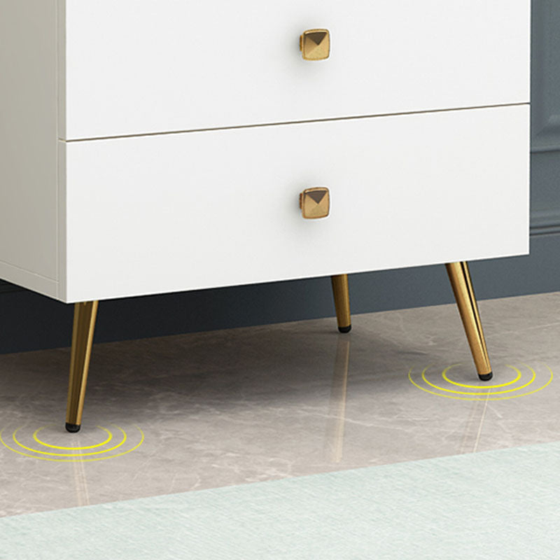 Classic Glam White Storage Chest Vertical Wood Dresser for Bedroom