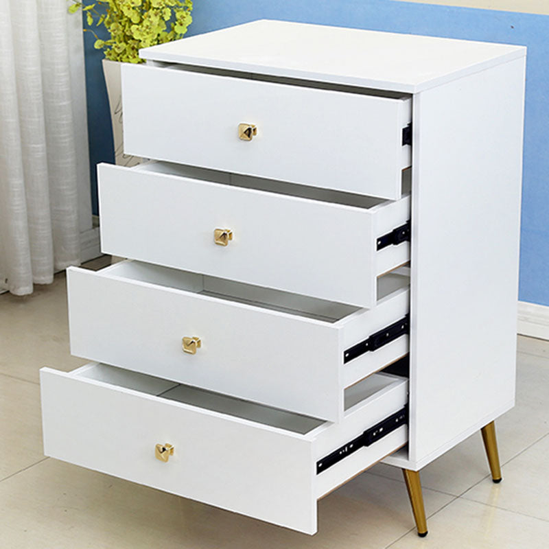 Classic Glam White Storage Chest Vertical Wood Dresser for Bedroom