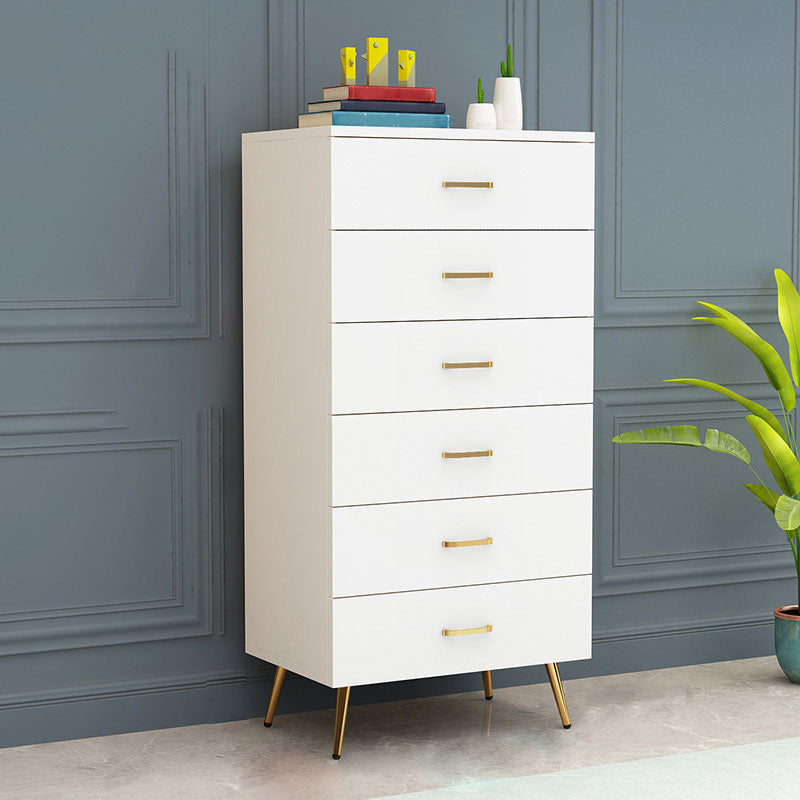 Classic Glam White Storage Chest Vertical Wood Dresser for Bedroom