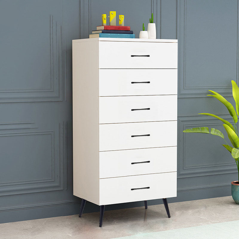 Classic Glam White Storage Chest Vertical Wood Dresser for Bedroom