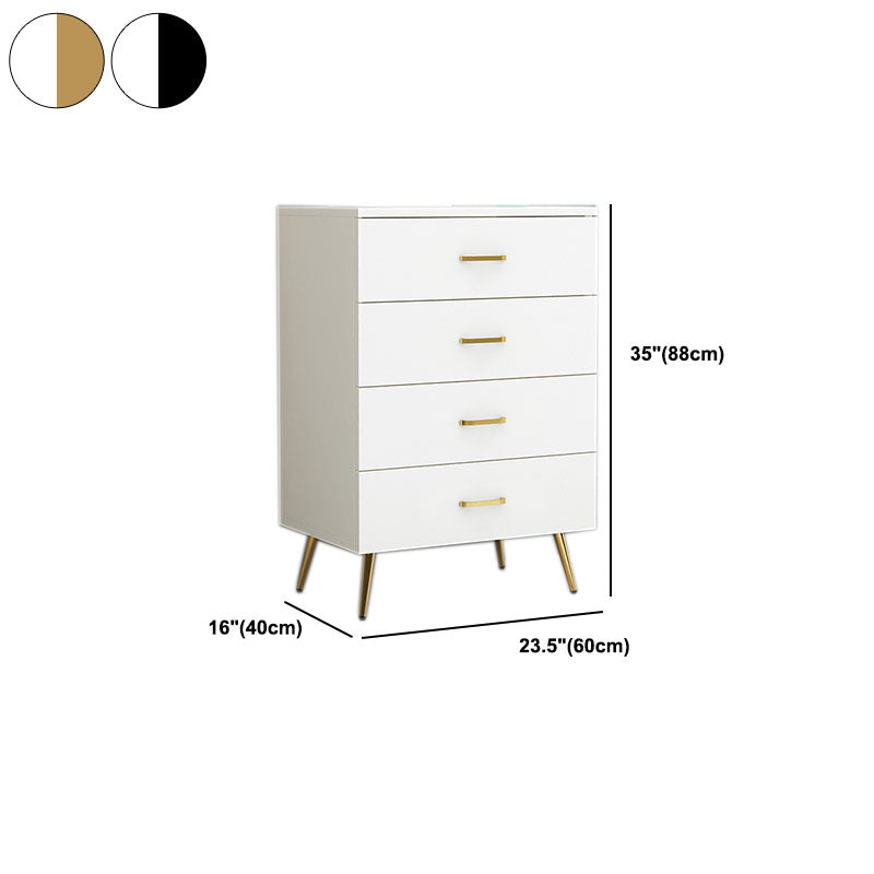 Classic Glam White Storage Chest Vertical Wood Dresser for Bedroom