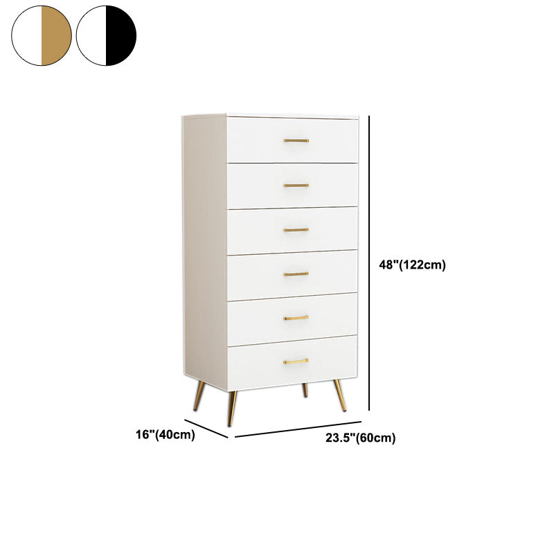 Classic Glam White Storage Chest Vertical Wood Dresser for Bedroom