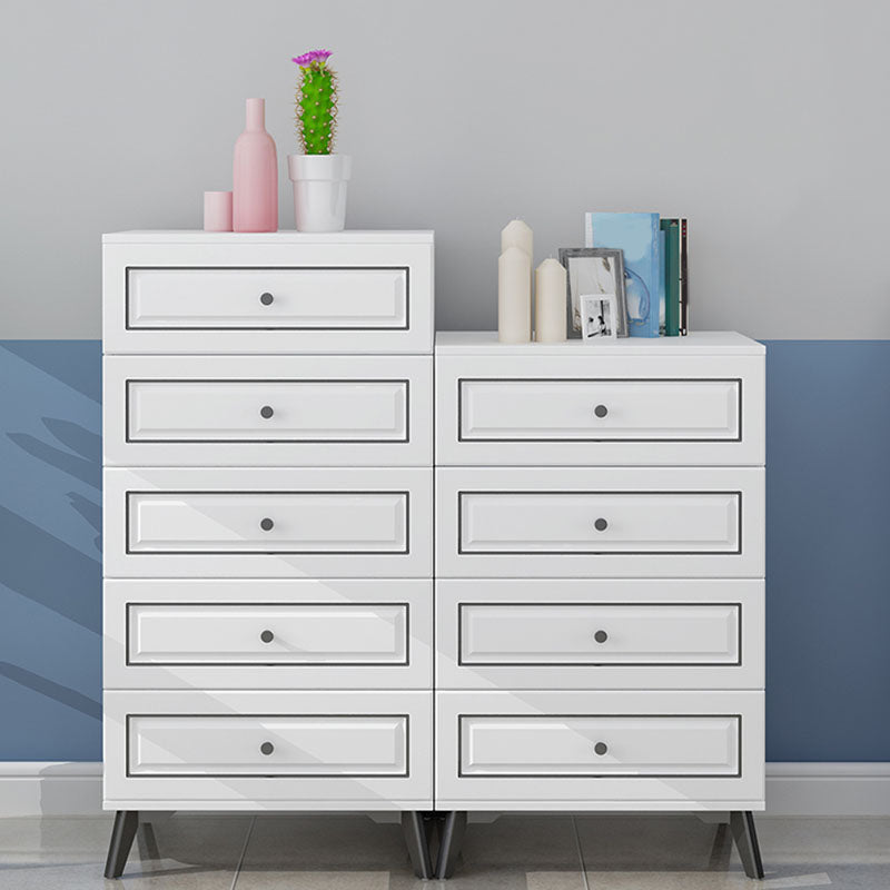 Contemporary Soft-Close Drawers Storage Chest Wood Dresser with Metal Feet