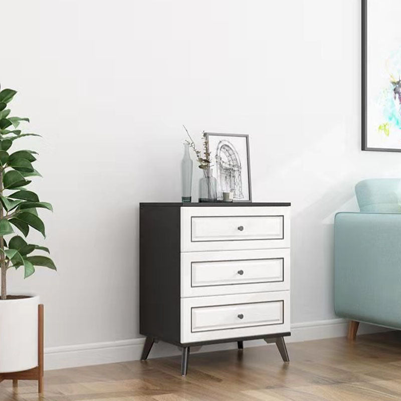 Contemporary Soft-Close Drawers Storage Chest Wood Dresser with Metal Feet