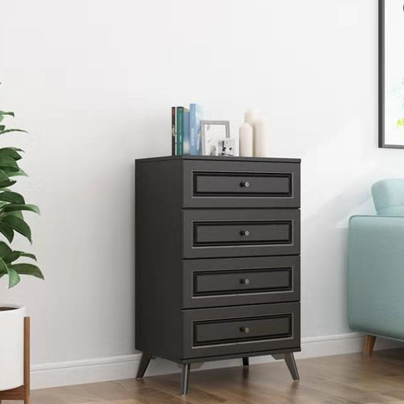 Contemporary Soft-Close Drawers Storage Chest Wood Dresser with Metal Feet