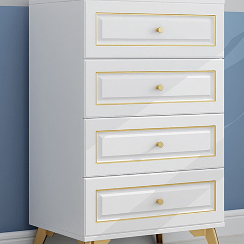 Contemporary Soft-Close Drawers Storage Chest Wood Dresser with Metal Feet