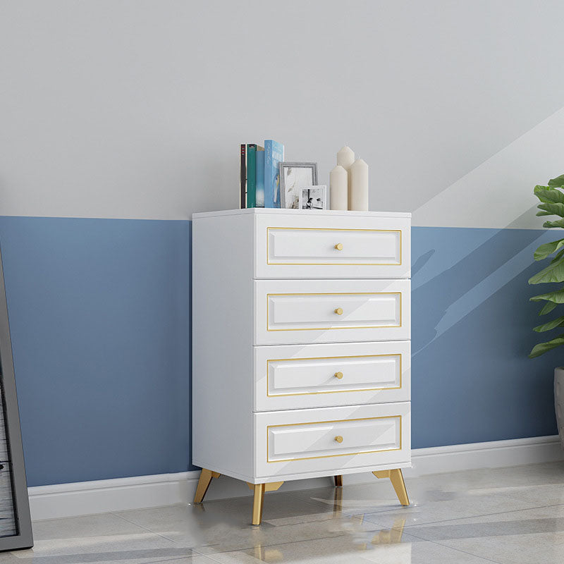 Contemporary Soft-Close Drawers Storage Chest Wood Dresser with Metal Feet